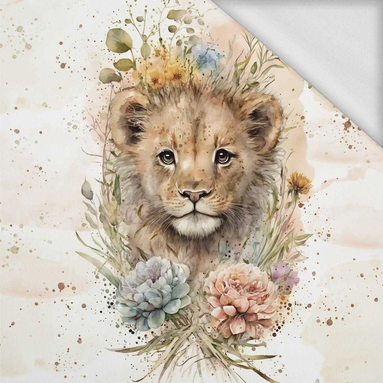 BABY LION - panel (75cm x 80cm) looped knit