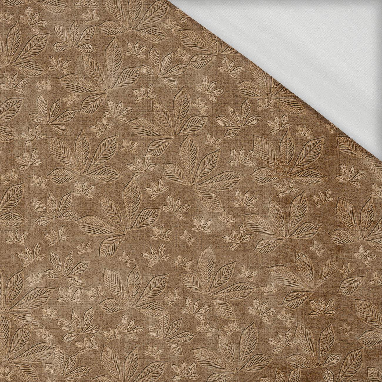 CHESTNUT LEAVES Ms.2 / brown (AUTUMN COLORS) - looped knit fabric