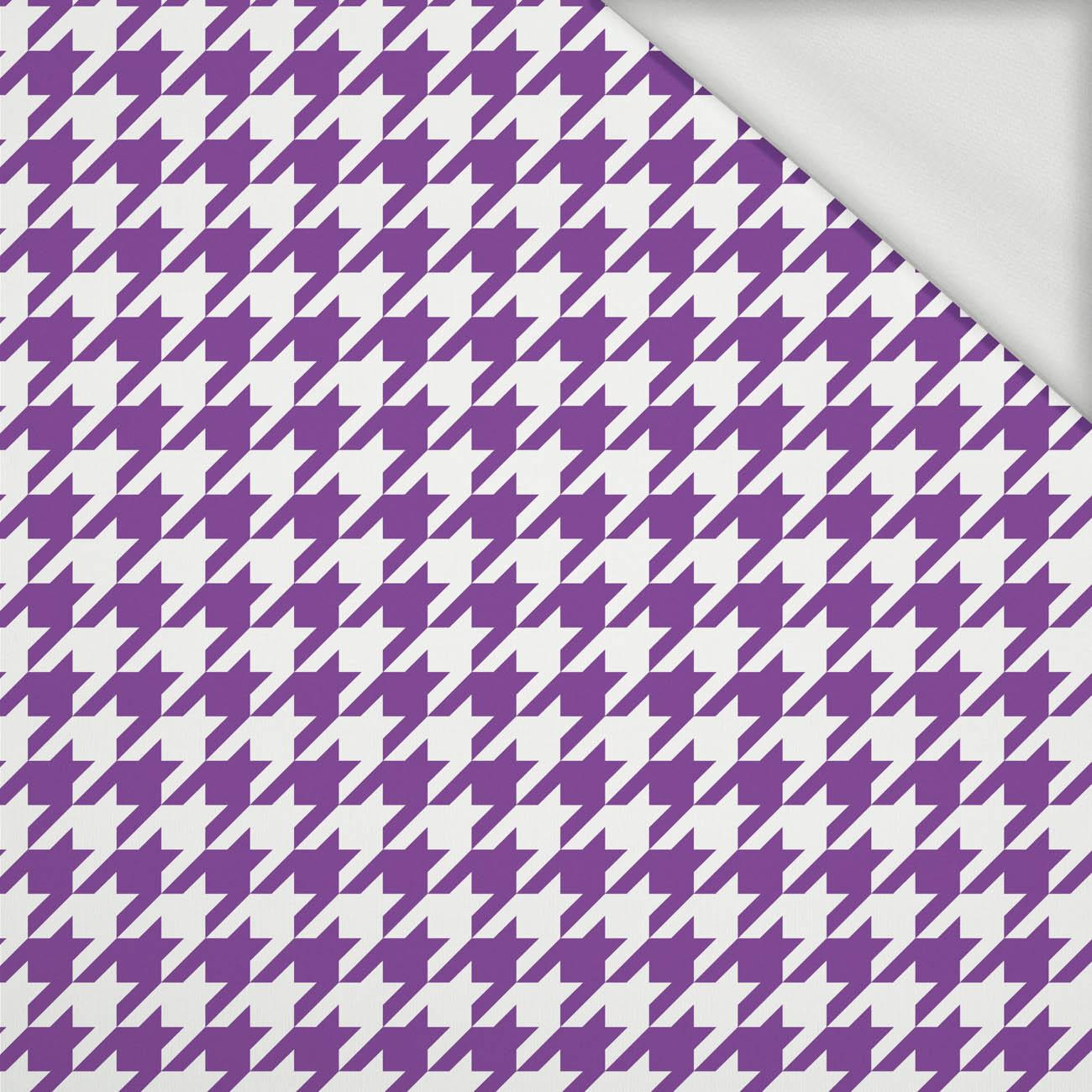 PURPLE HOUNDSTOOTH / WHITE - looped knit fabric