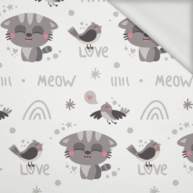 CATS AND SPARROWS (CATS WORLD) / white - looped knit fabric