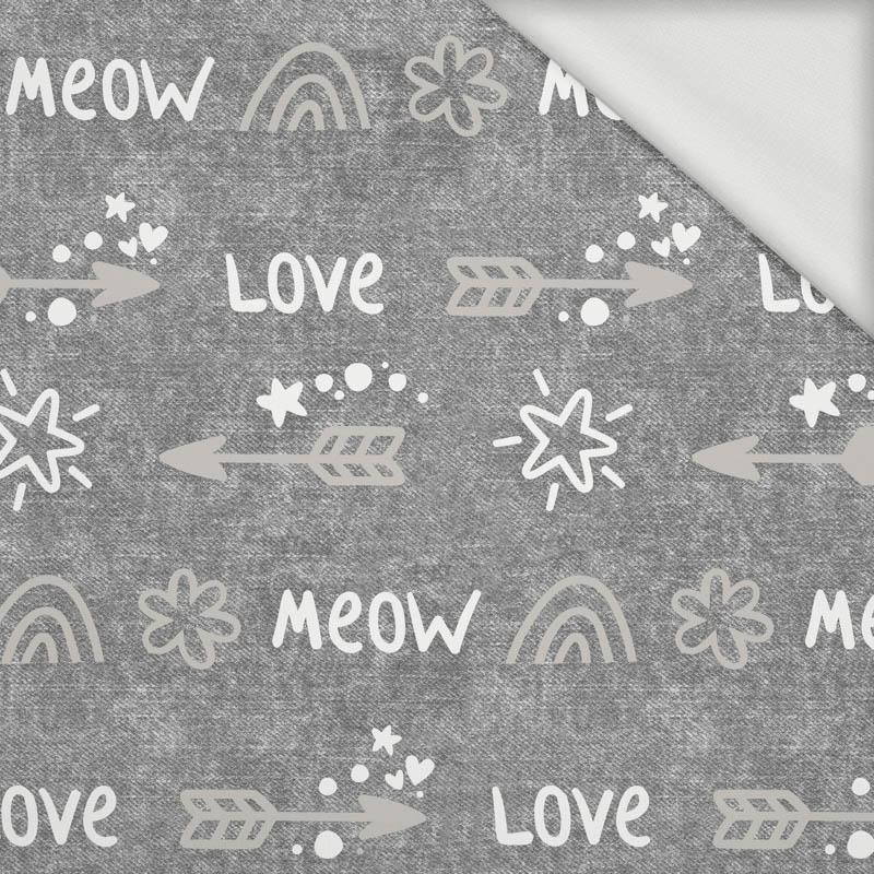 ARROWS / love (CATS WORLD ) / ACID WASH GREY  - looped knit fabric