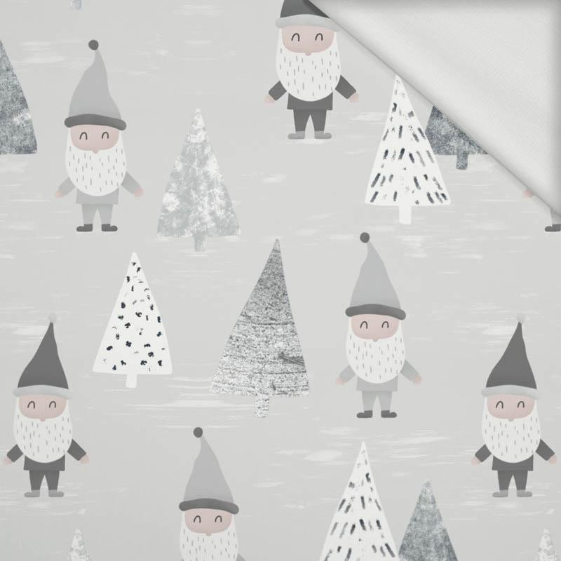 DWARFS IN THE FOREST (FOREST DWARFS) / GREY - looped knit fabric