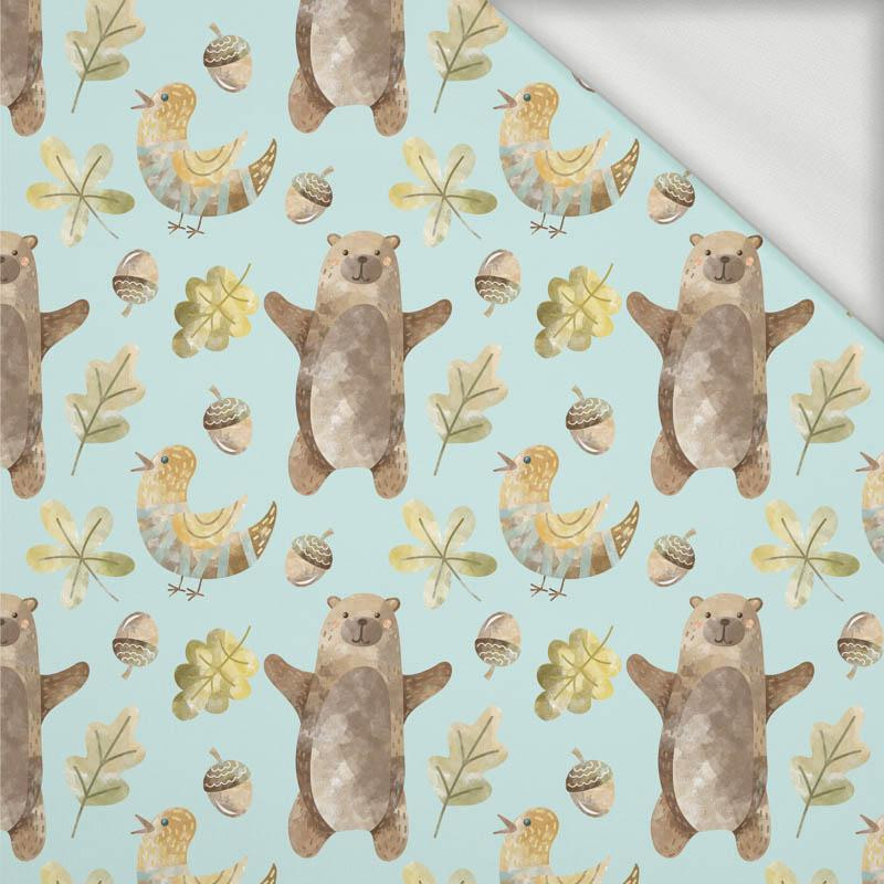 BEARS AND BIRDS (FOREST ANIMALS) - looped knit fabric