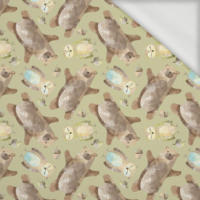 BEARS AND OWLS (FOREST ANIMALS) - looped knit fabric