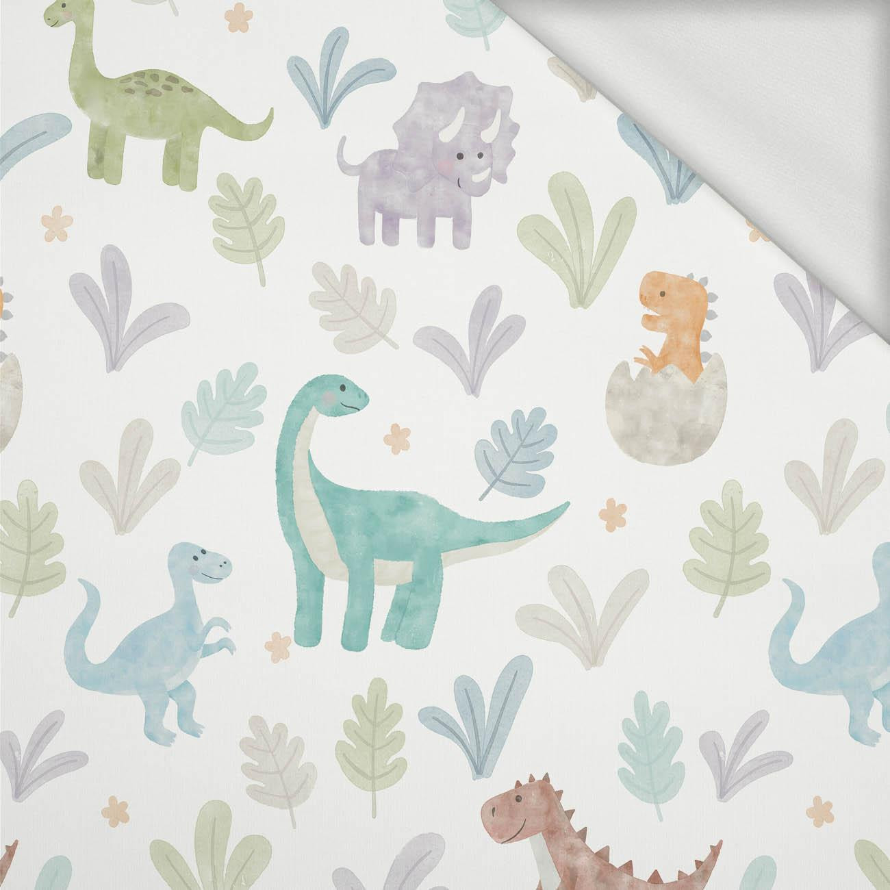 PAINTED DINOSAURS - looped knit fabric