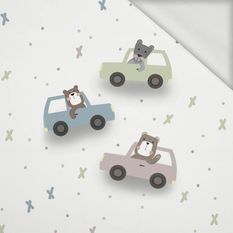 COLORFUL CARS pat. 3 (CITY BEARS) - panoramic panel looped knit 