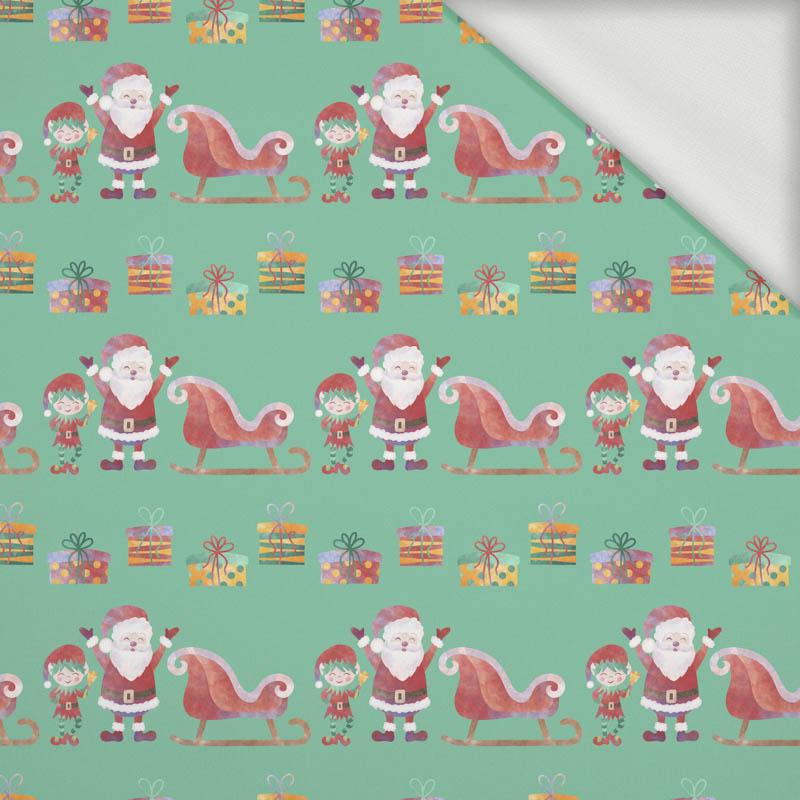 SANTA AND SLEIGH (CHRISTMAS FRIENDS) - looped knit fabric