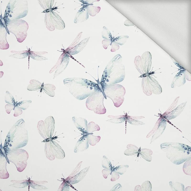BUTTERFLIES AND DRAGONFLIES (WATER-COLOR BUTTERFLIES) - looped knit fabric