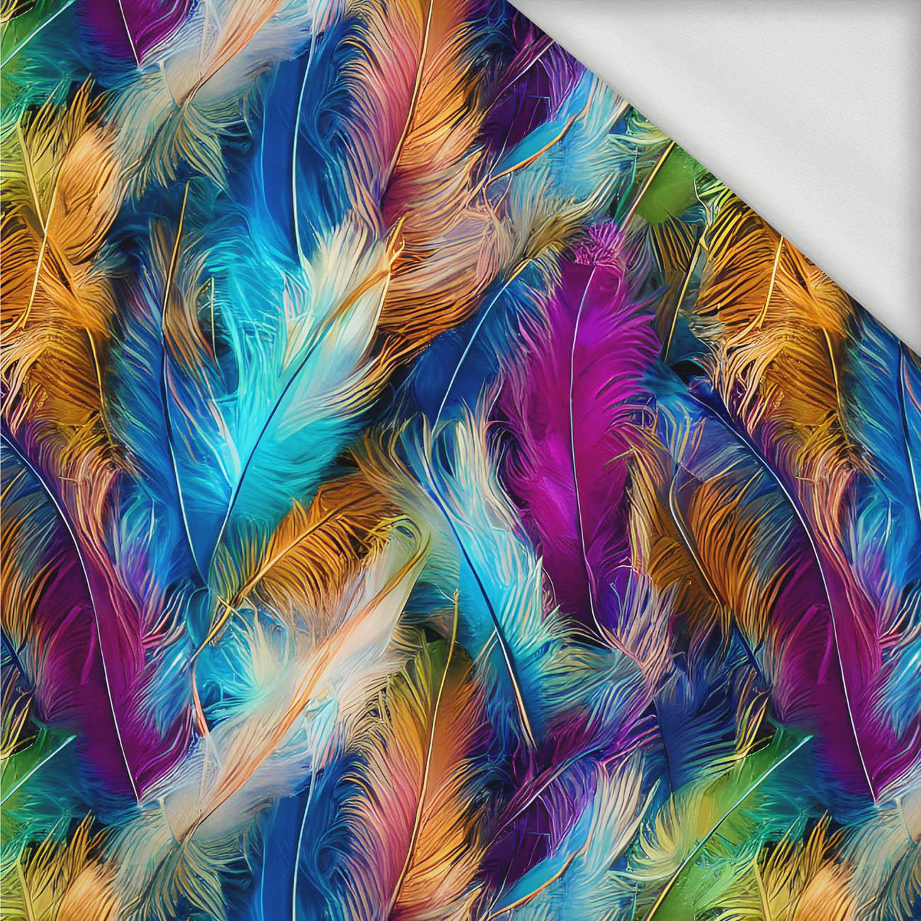 NEON FEATHERS - looped knit fabric