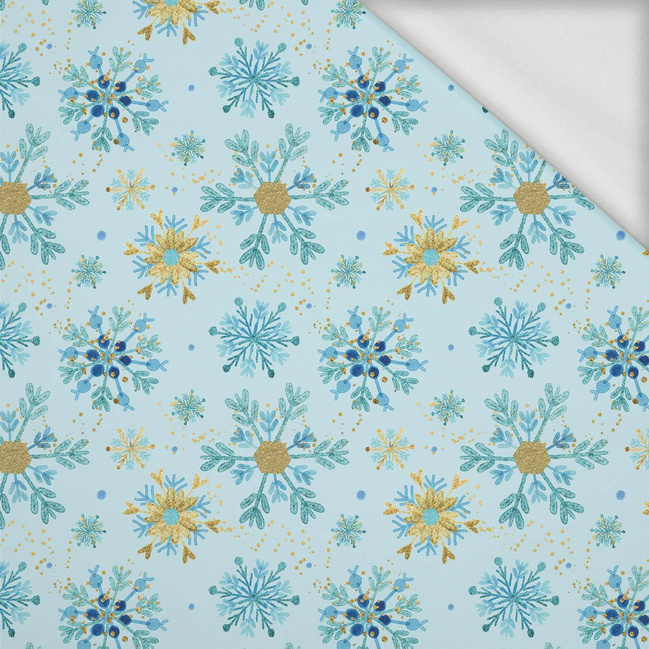 BLUE SNOWFLAKES pat. 3 - looped knit fabric