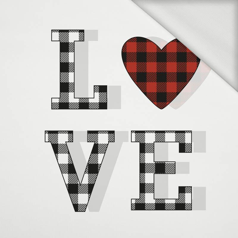 LOVE / VICHY HEARTS (BE MY VALENTINE) - panel looped knit 75cm x 80cm