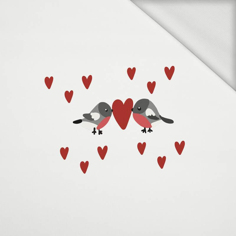 BIRDS IN LOVE PAT. 2 / white (BIRDS IN LOVE) - panel looped knit 50cm x 60cm