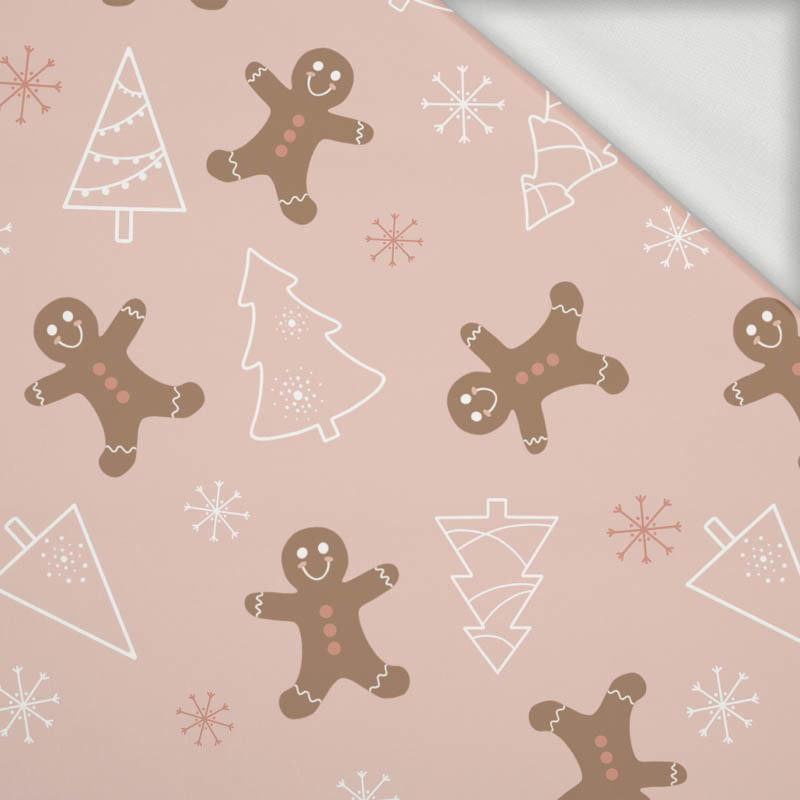GINGERBREAD MAN (CHRISTMAS GINGERBREAD) / dusky pink - looped knit fabric