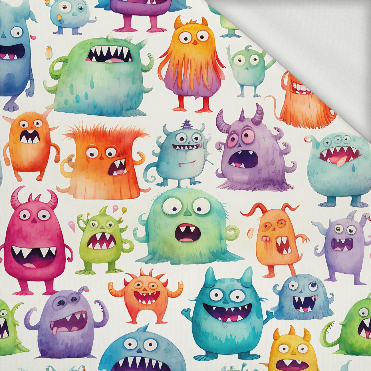 FUNNY MONSTERS PAT. 1 - looped knit fabric