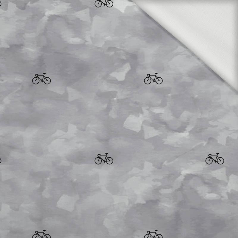 BICYCLES (minimal) / CAMOUFLAGE pat. 2 (grey) - looped knit fabric