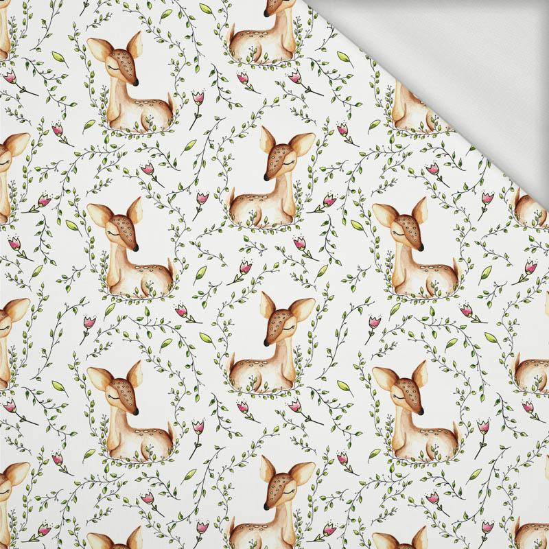 SLEEPING DEERS (SLEEPING ANIMALS) / white - looped knit fabric