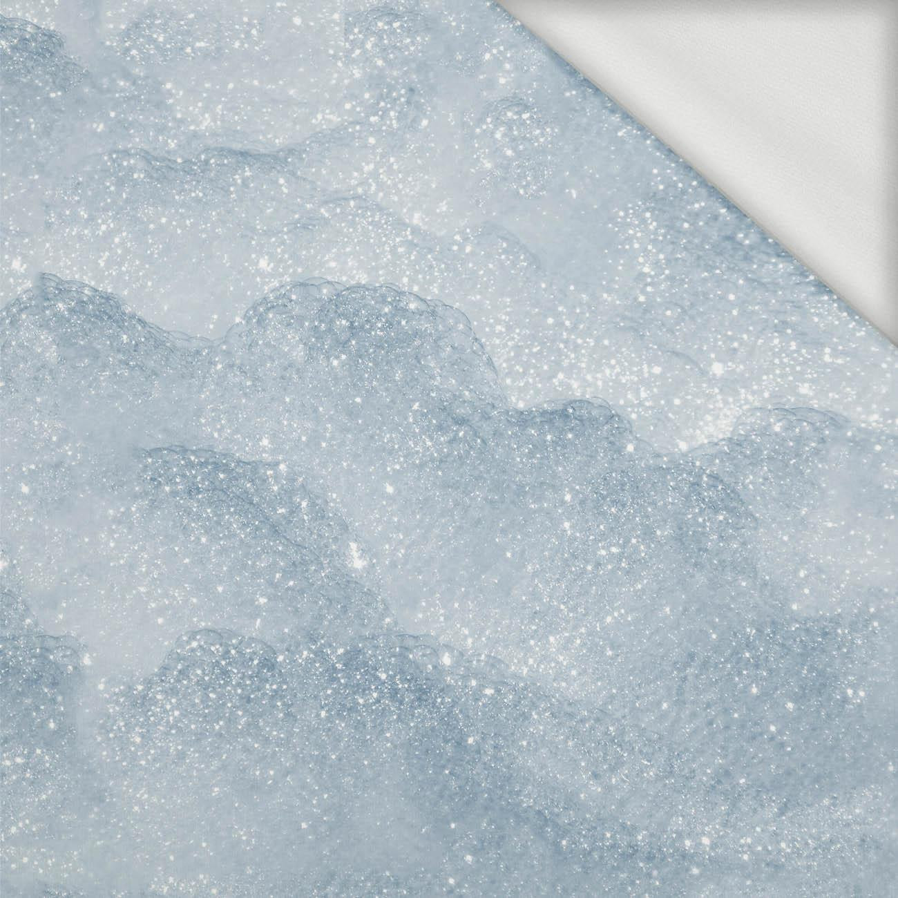 SNOW / light blue (PAINTED ON GLASS) - looped knit fabric