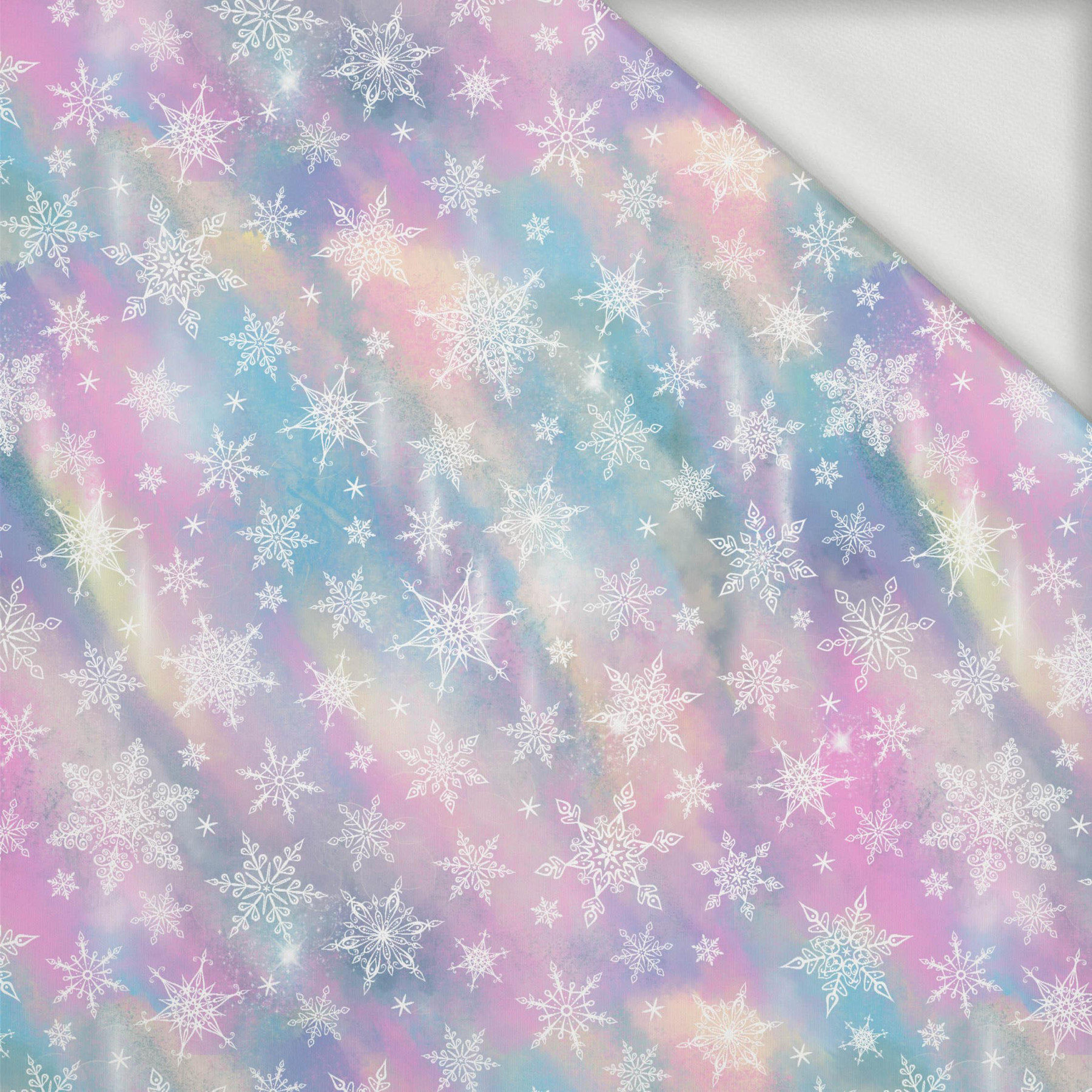 SNOWFLAKES PAT. 2 / RAINBOW OCEAN pat. 3 - looped knit fabric