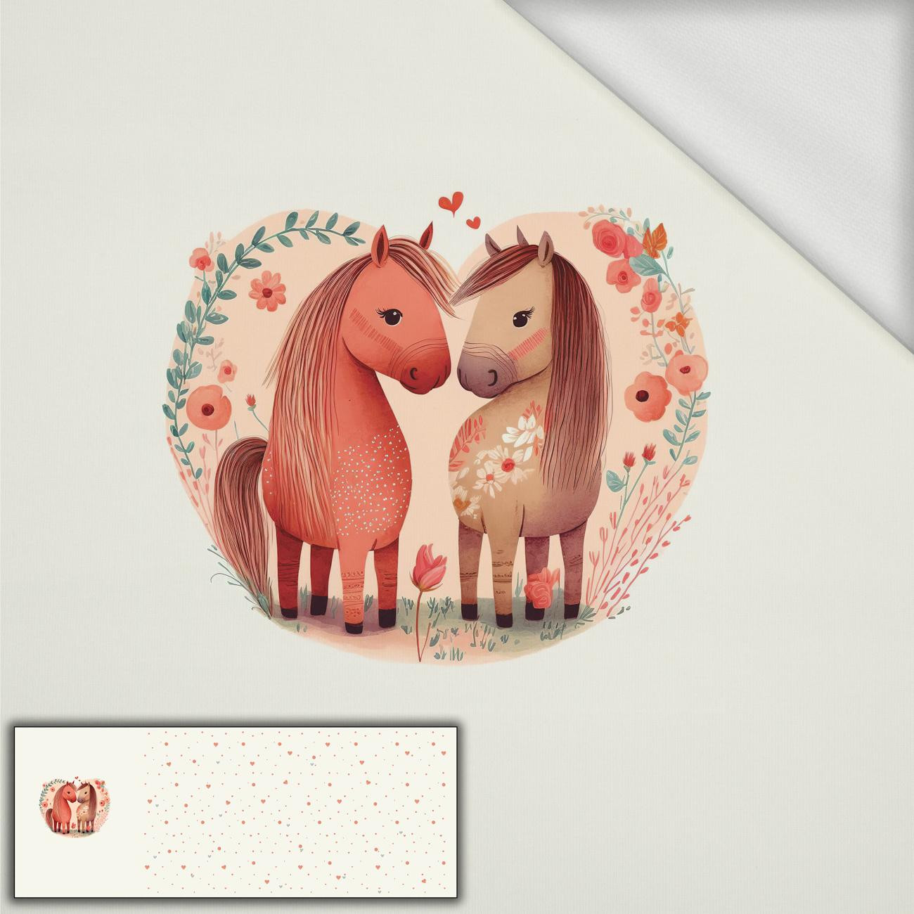 HORSES IN LOVE - panoramic panel looped knit (60cm x 155cm)