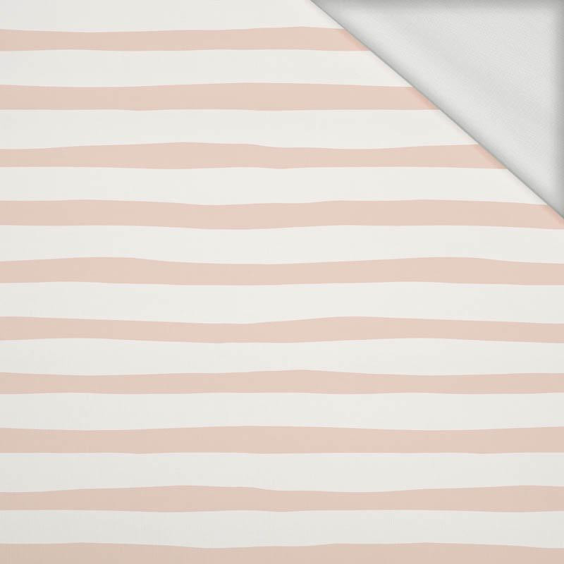 STRIPES - ECRU AND LIGHT PINK (BIRDS IN LOVE) - looped knit fabric