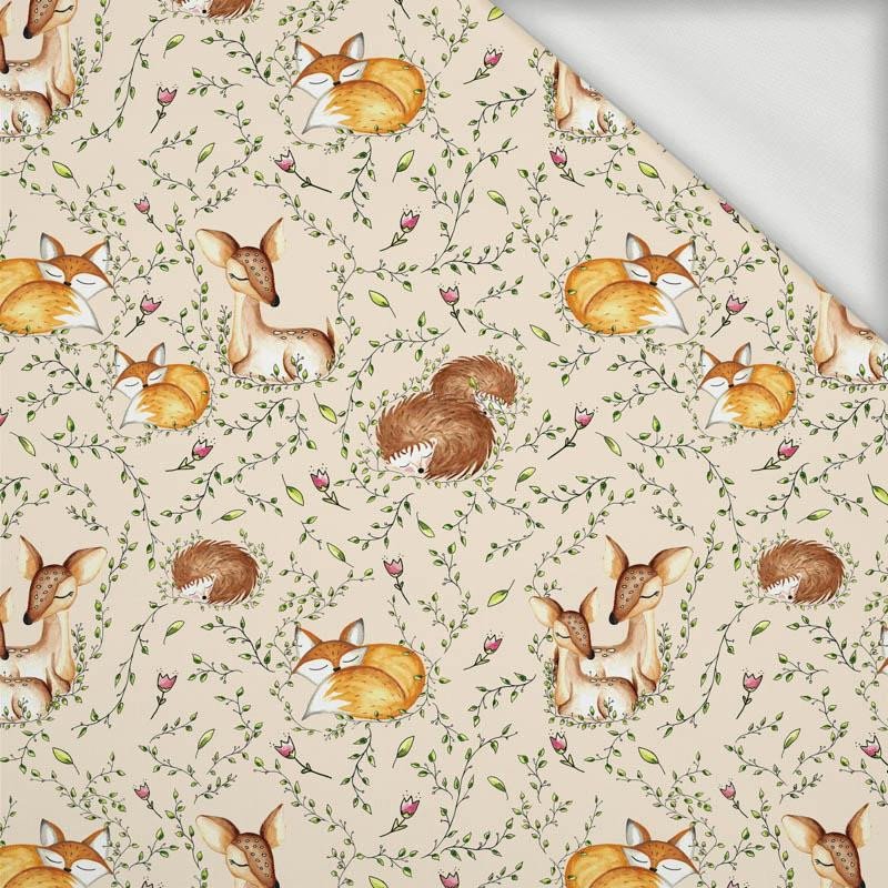 SLEEPING ANIMALS MIX (SLEEPING ANIMALS) / ecru - looped knit fabric