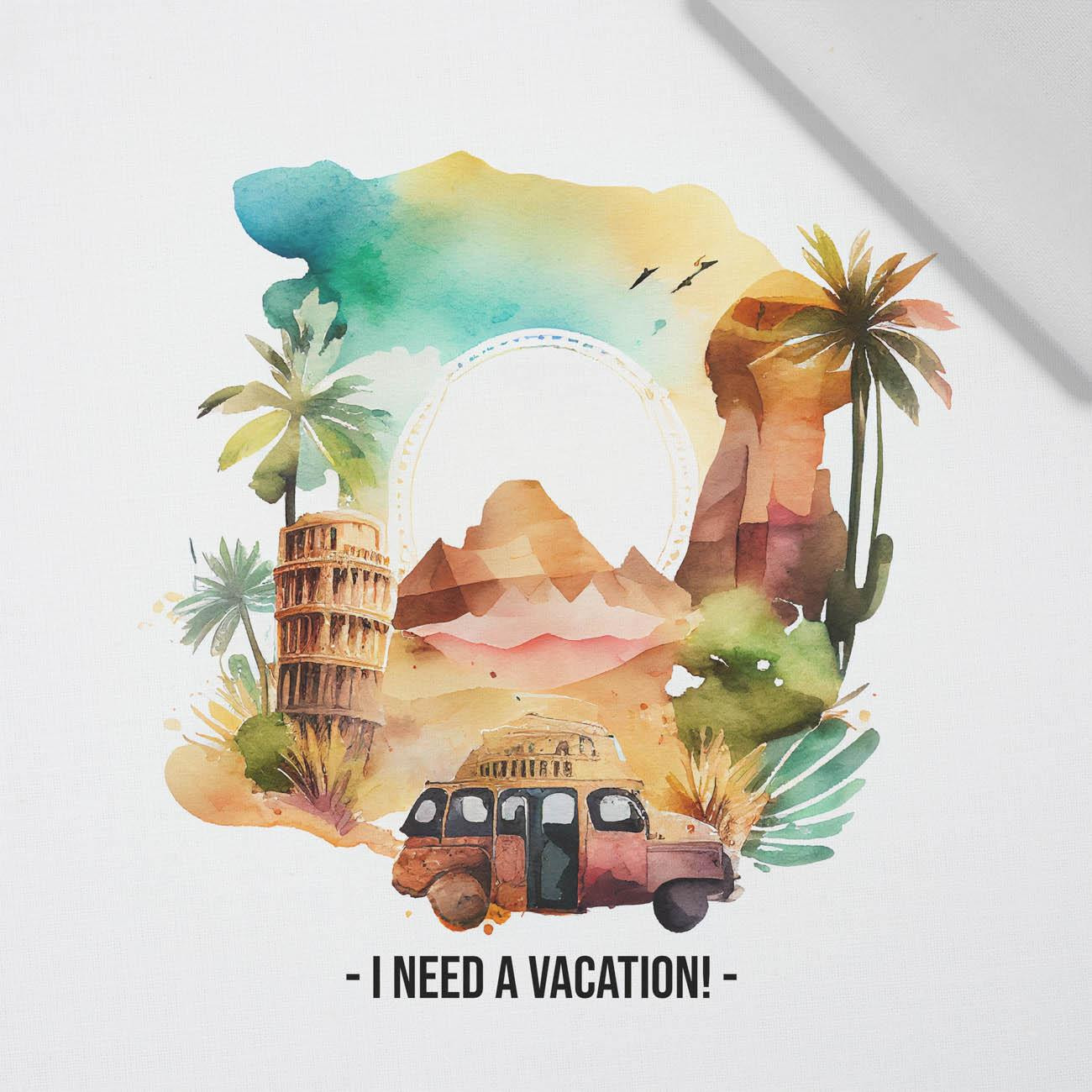 I NEED VACATION - panel (75cm x 80cm) Cotton woven fabric