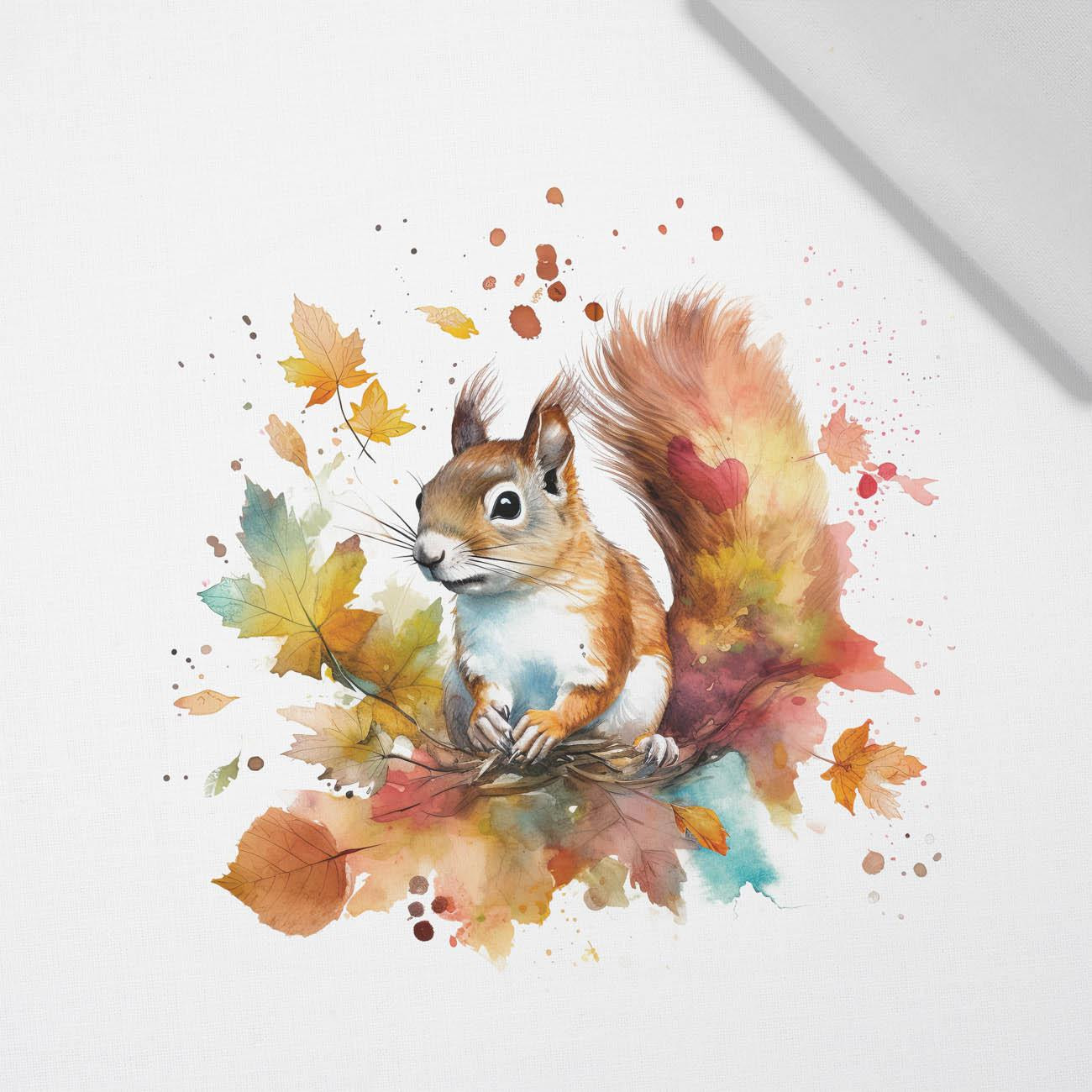 WATERCOLOR SQUIRREL - panel (75cm x 80cm) Cotton woven fabric