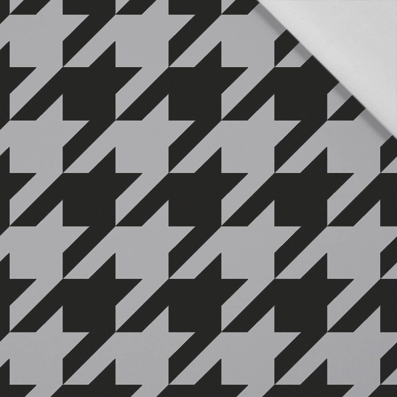 BLACK HOUNDSTOOTH (big) / grey - Cotton woven fabric