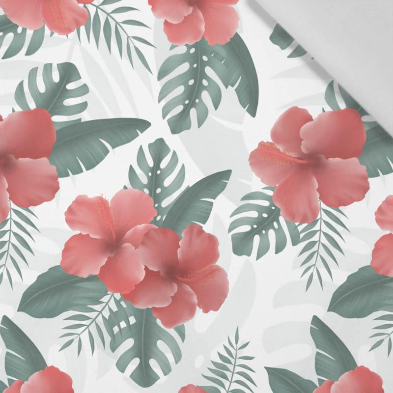 HIBISCUS Pat. 2 / red - Cotton woven fabric