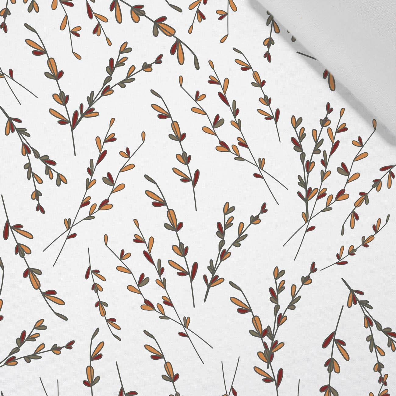 AUTUMN TWIGS / white (RED PANDA’S AUTUMN) - Cotton woven fabric