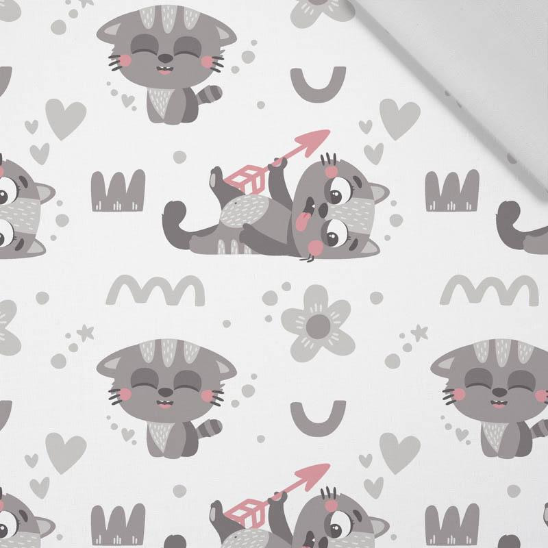 CATS AND ARROWS (CATS WORLD) / white - Cotton woven fabric