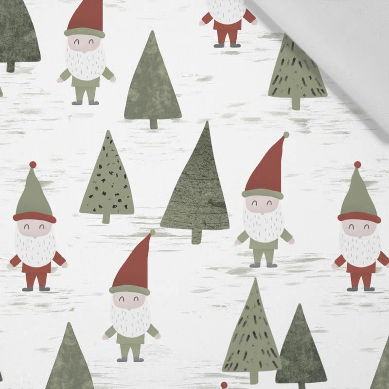 DWARFS IN THE FOREST (FOREST DWARFS) / WHITE - Cotton woven fabric