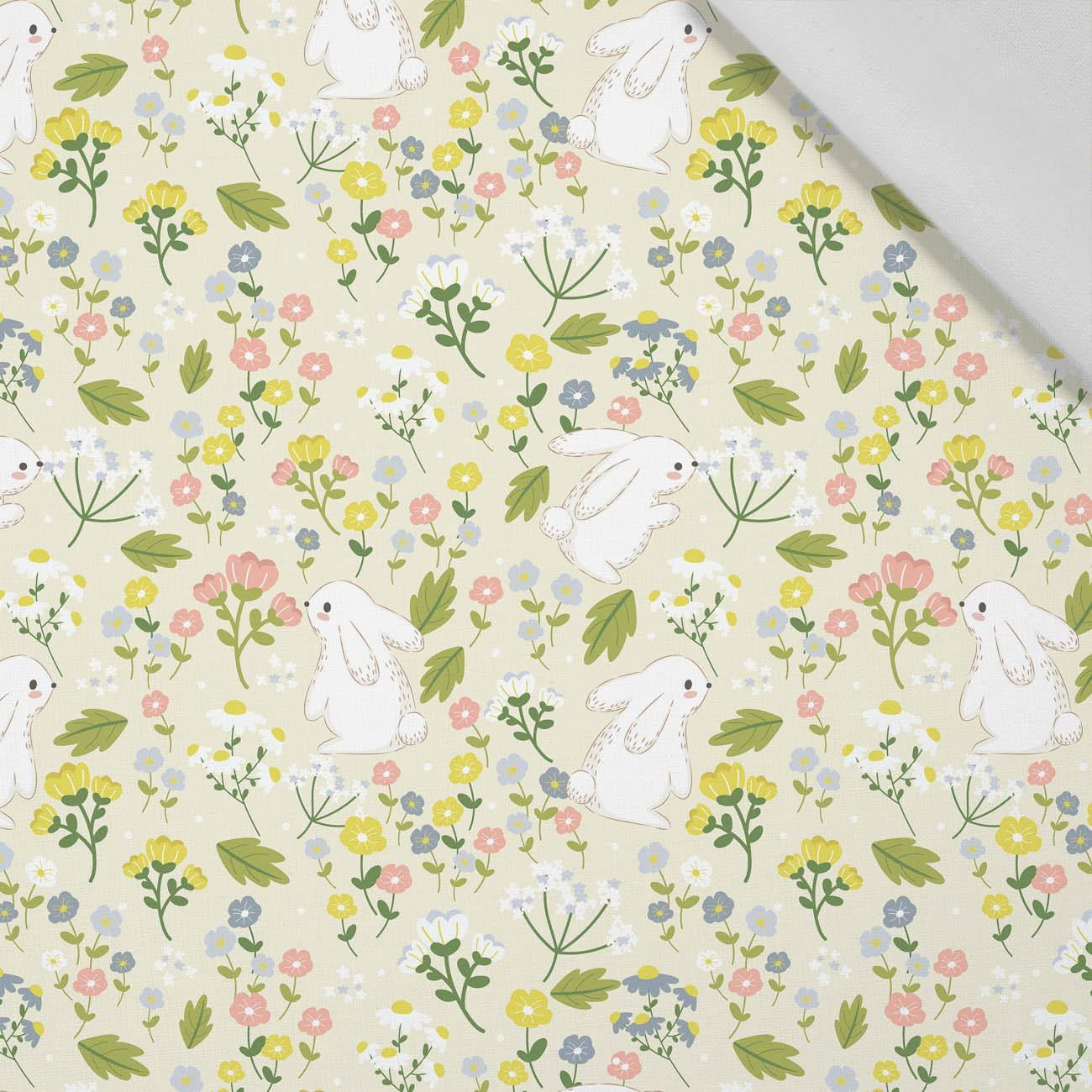 BUNNIES ON A MEADOW  - Cotton woven fabric