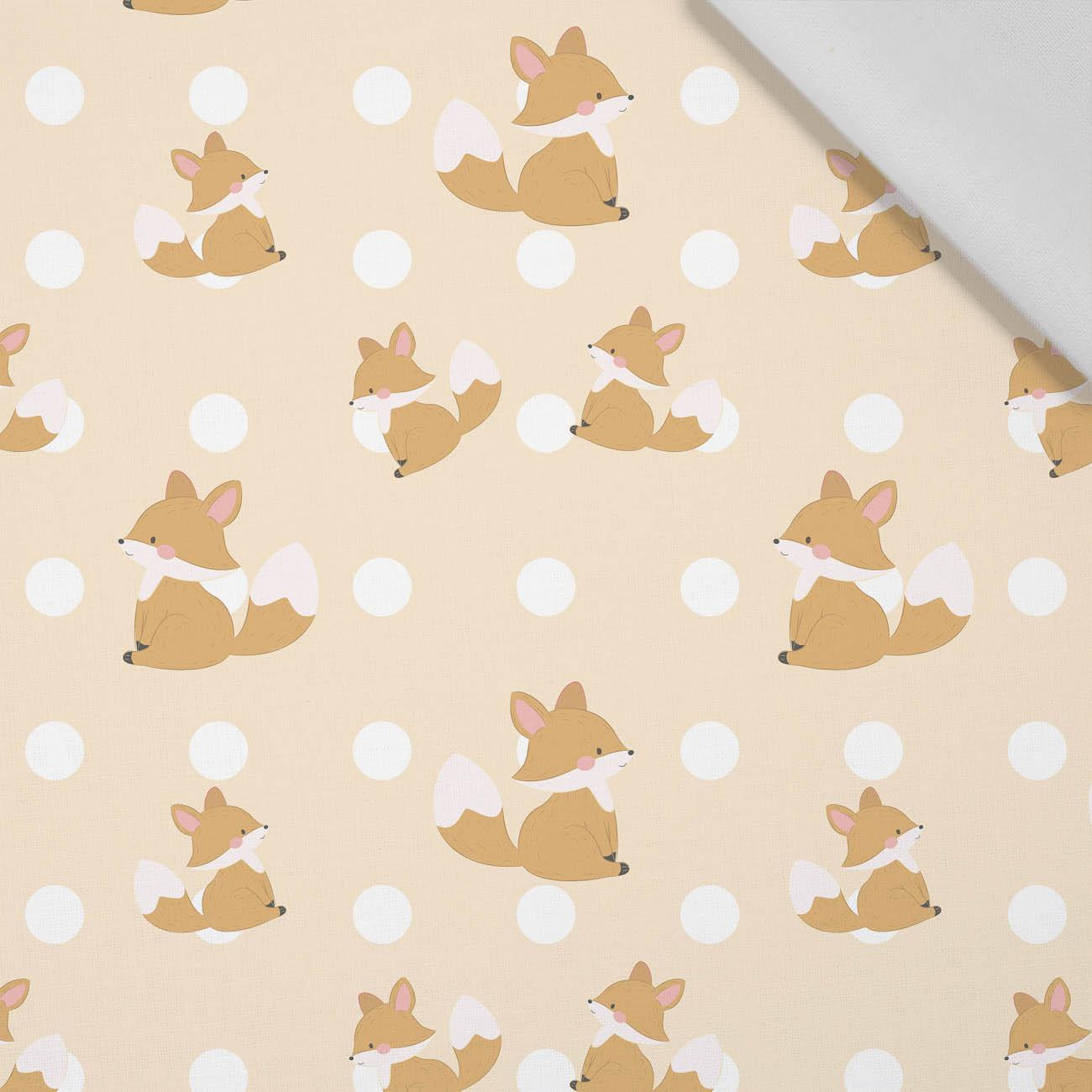 FOXES / polka dots - Cotton woven fabric