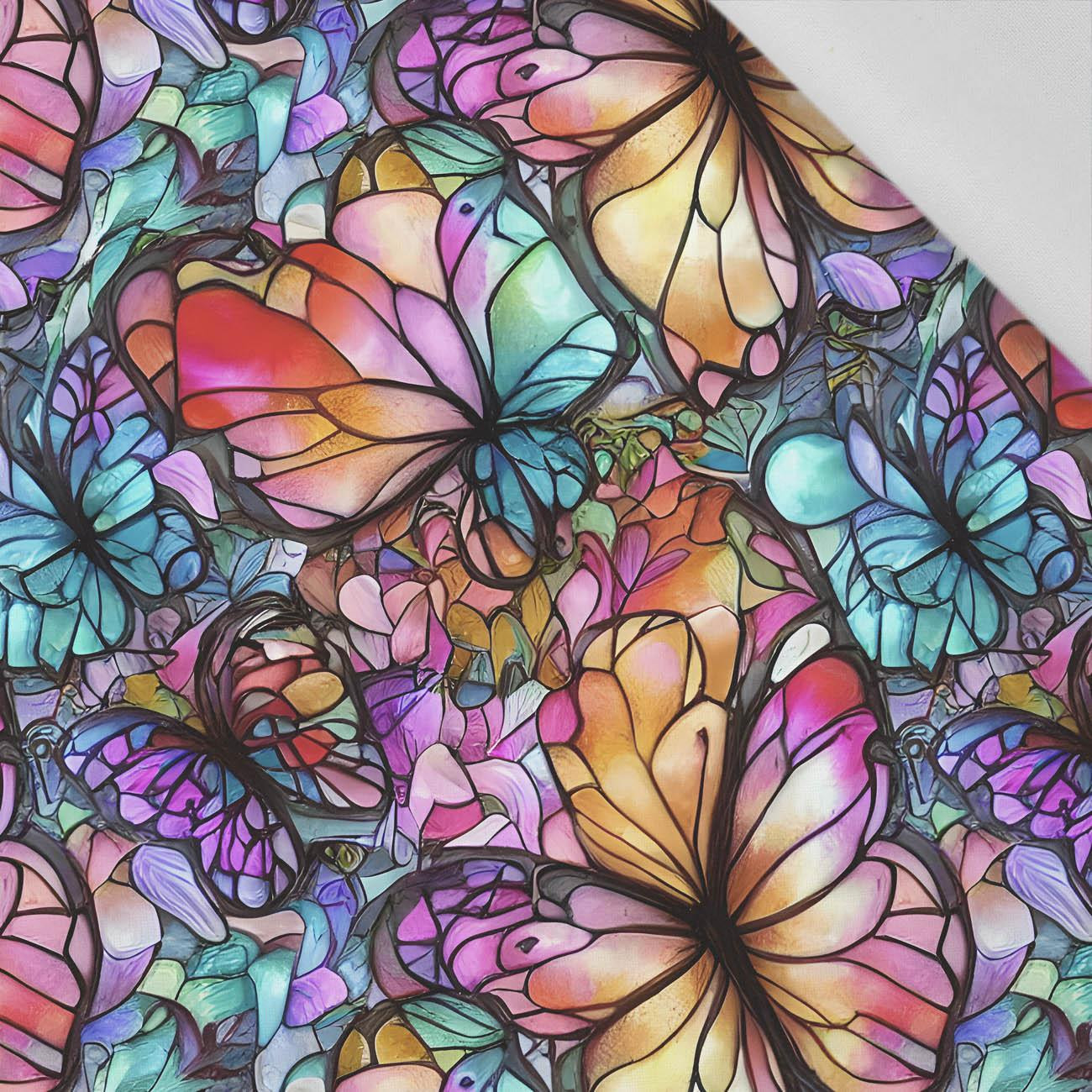 BUTTERFLIES / STAINED GLASS - Cotton woven fabric