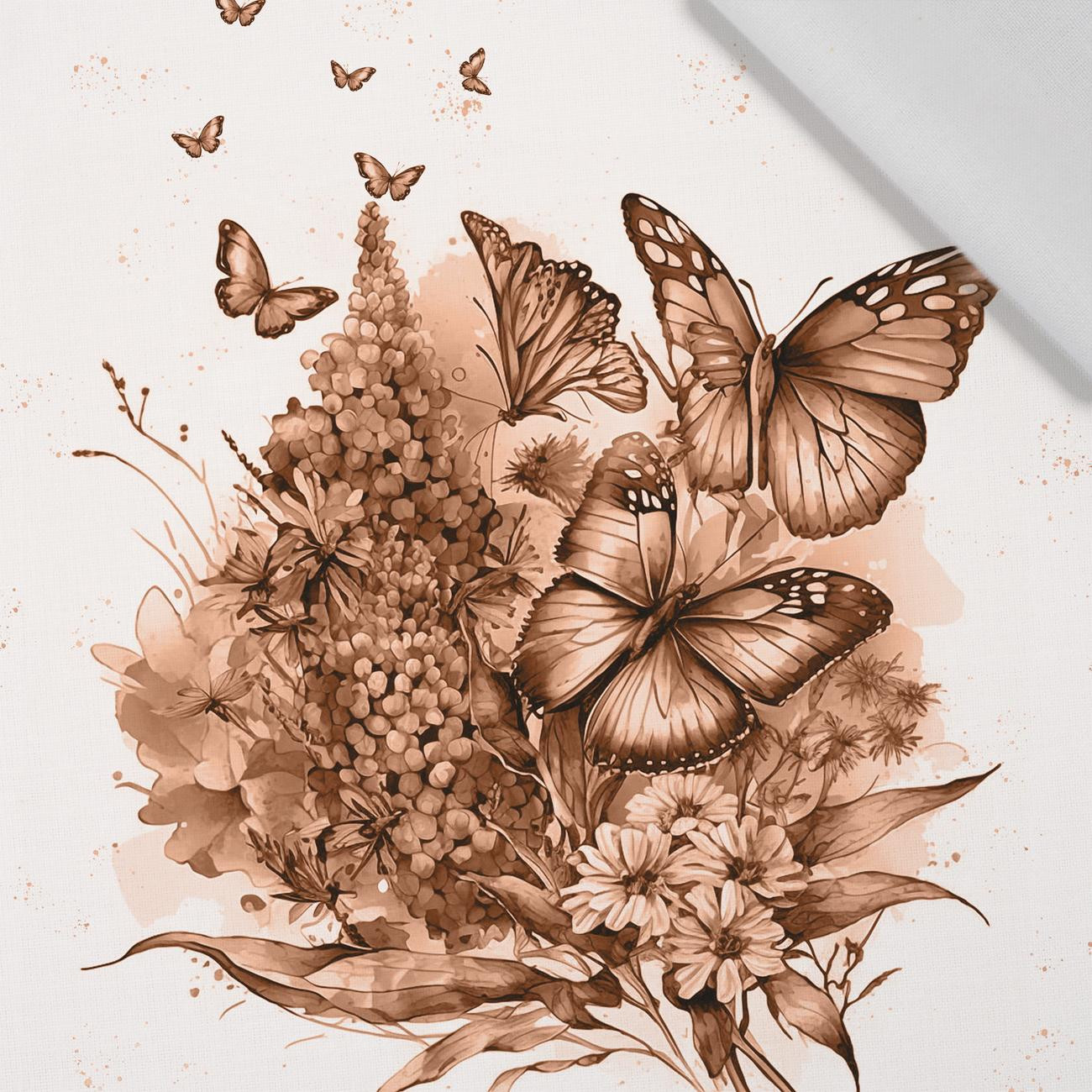 BEAUTIFUL BUTTERFLY PAT. 1 / peach fuzz - panel (75cm x 80cm) Cotton woven fabric