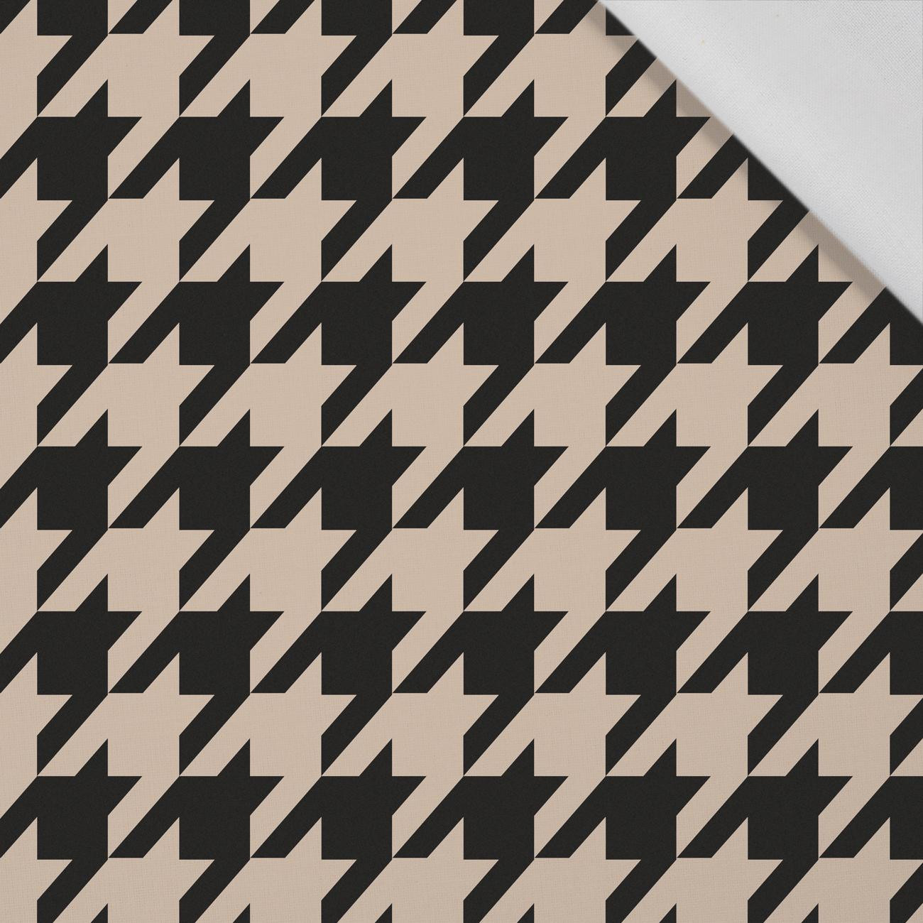 BLACK HOUNDSTOOTH / BEIGE - Cotton woven fabric