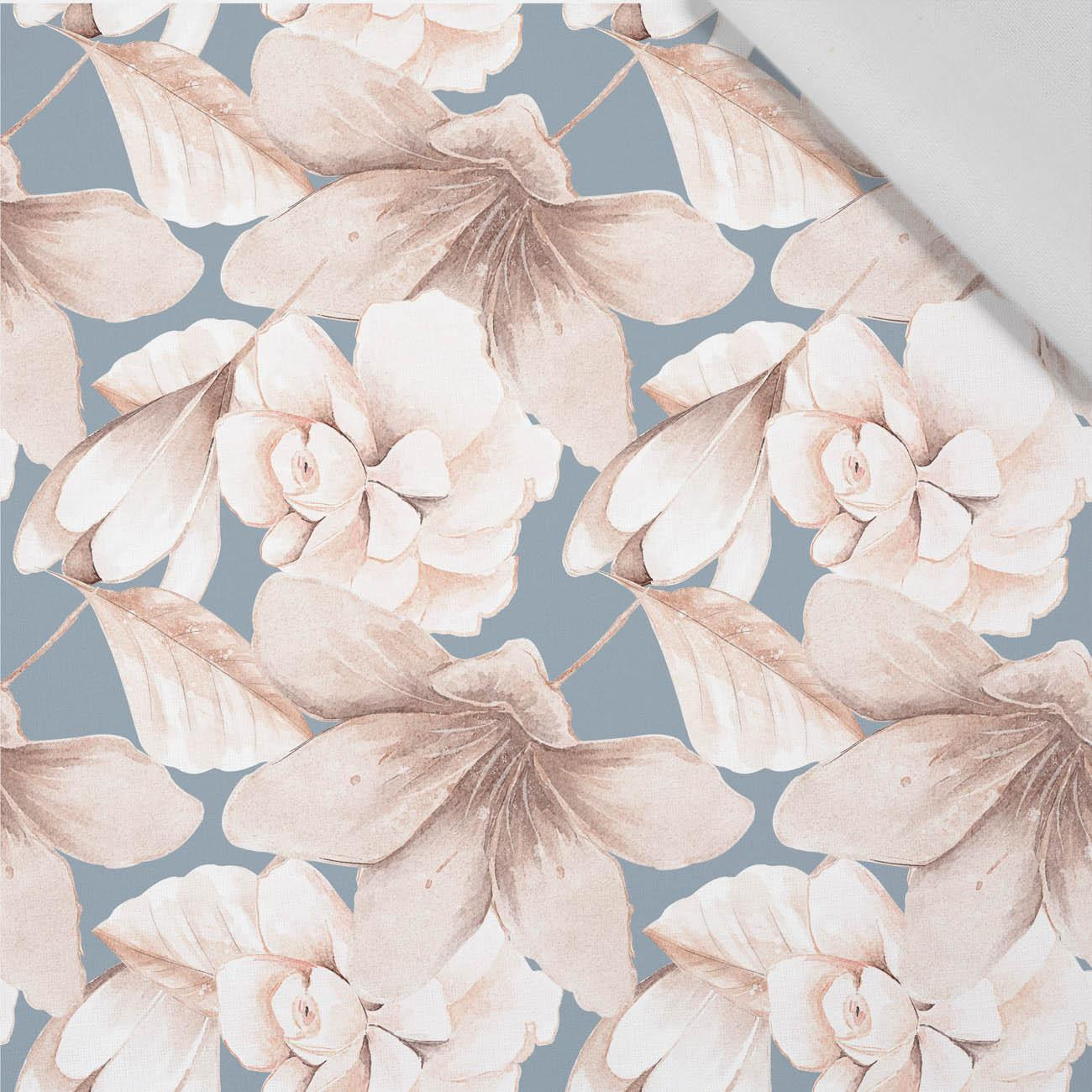 RETRO FLOWERS pat. 2 - Cotton woven fabric