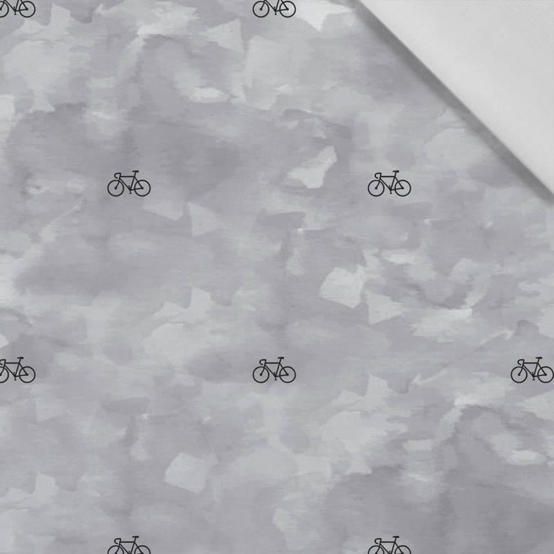 BICYCLES (minimal) / CAMOUFLAGE pat. 2 (grey) - Cotton woven fabric