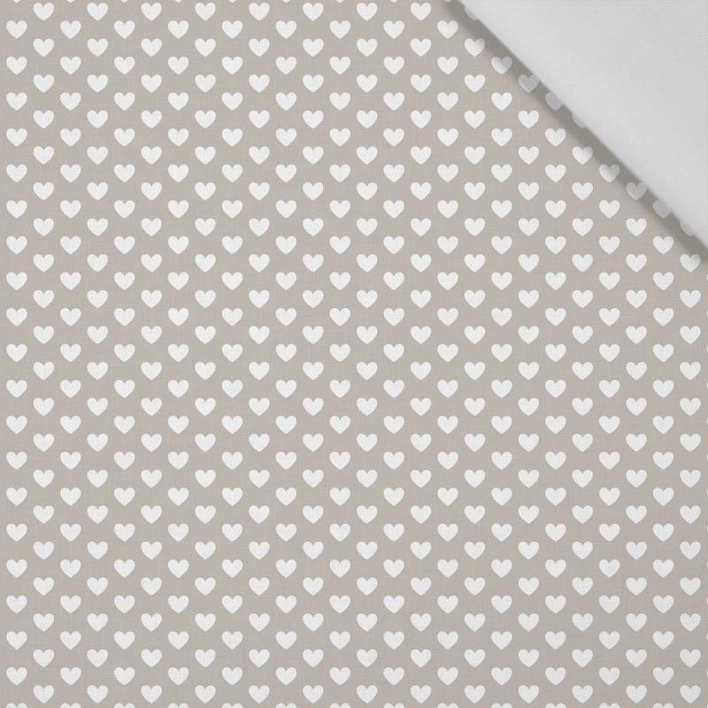 HEARTS / beige (VALENTINE'S HEARTS) - Cotton woven fabric