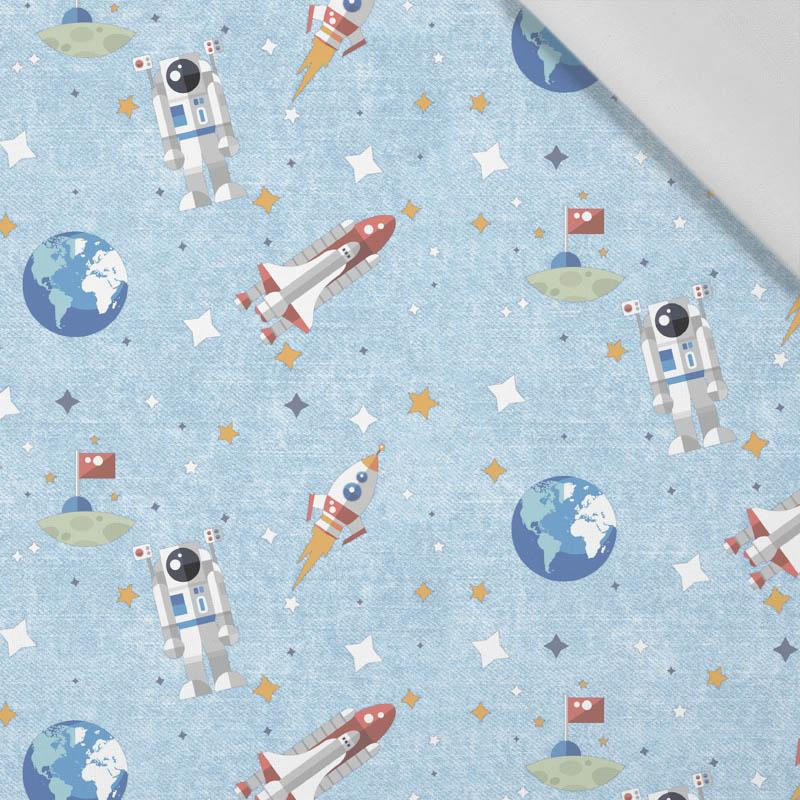IN THE SPACE PAT. 2 (SPACE EXPEDITION) / ACID WASH LIGHT BLUE - Cotton woven fabric