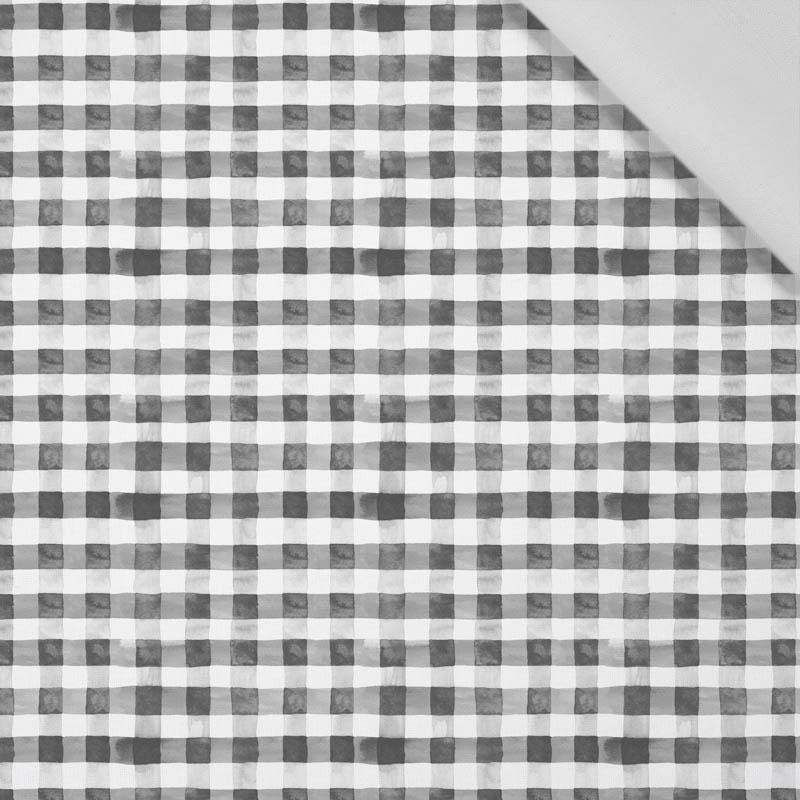 MINI VICHY GRID / graphite (CHECK AND ROSES) - Cotton woven fabric