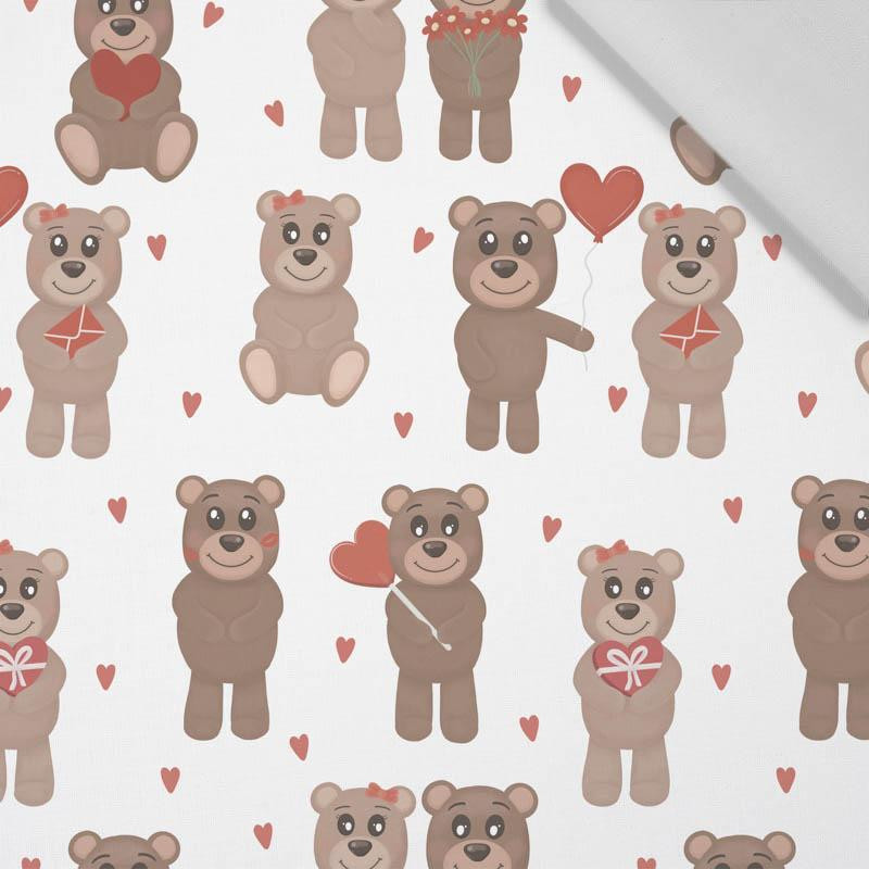 BEARS IN LOVE / white (BEARS IN LOVE) - Cotton woven fabric