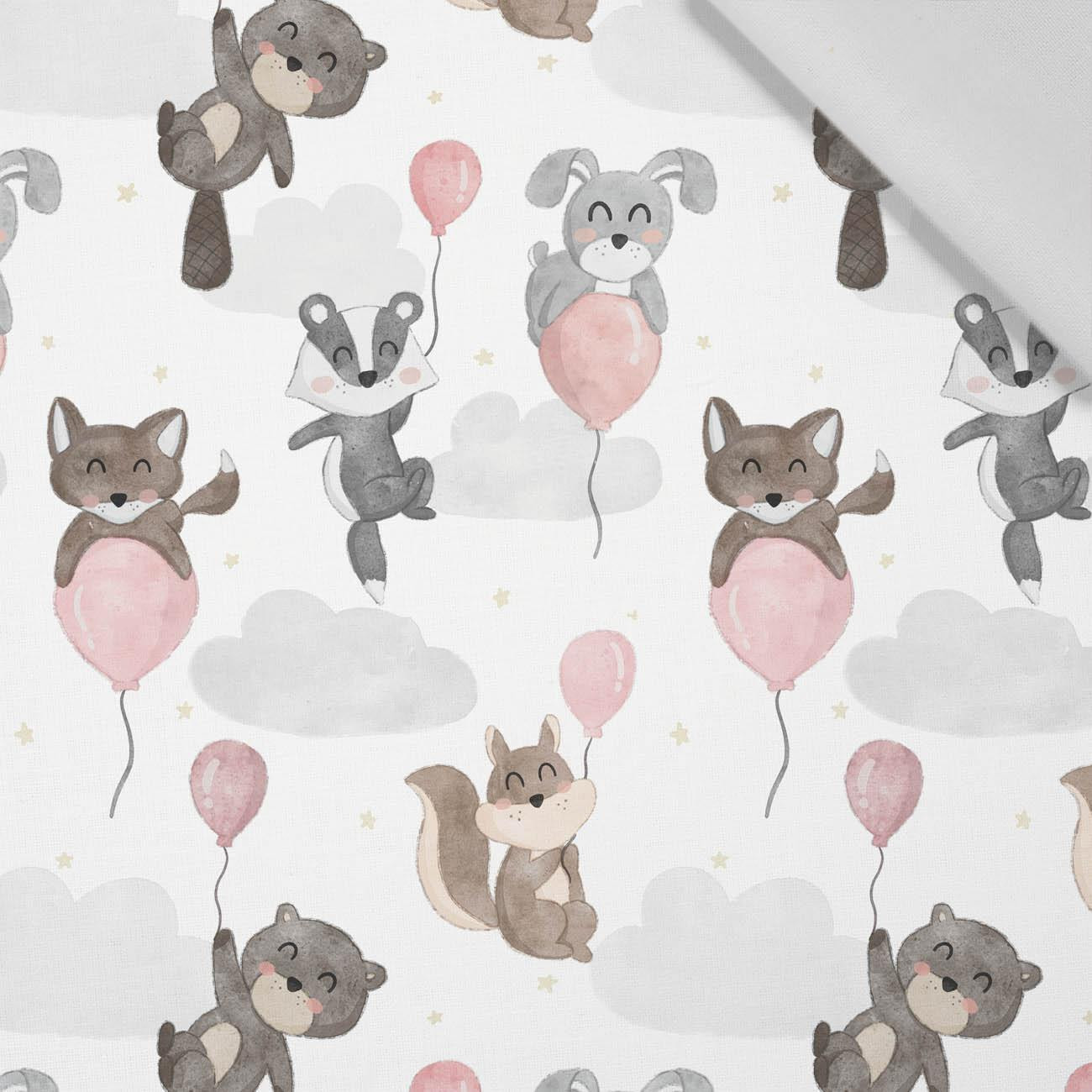 ANIMALS IN CLOUDS pat. 1 - Cotton woven fabric