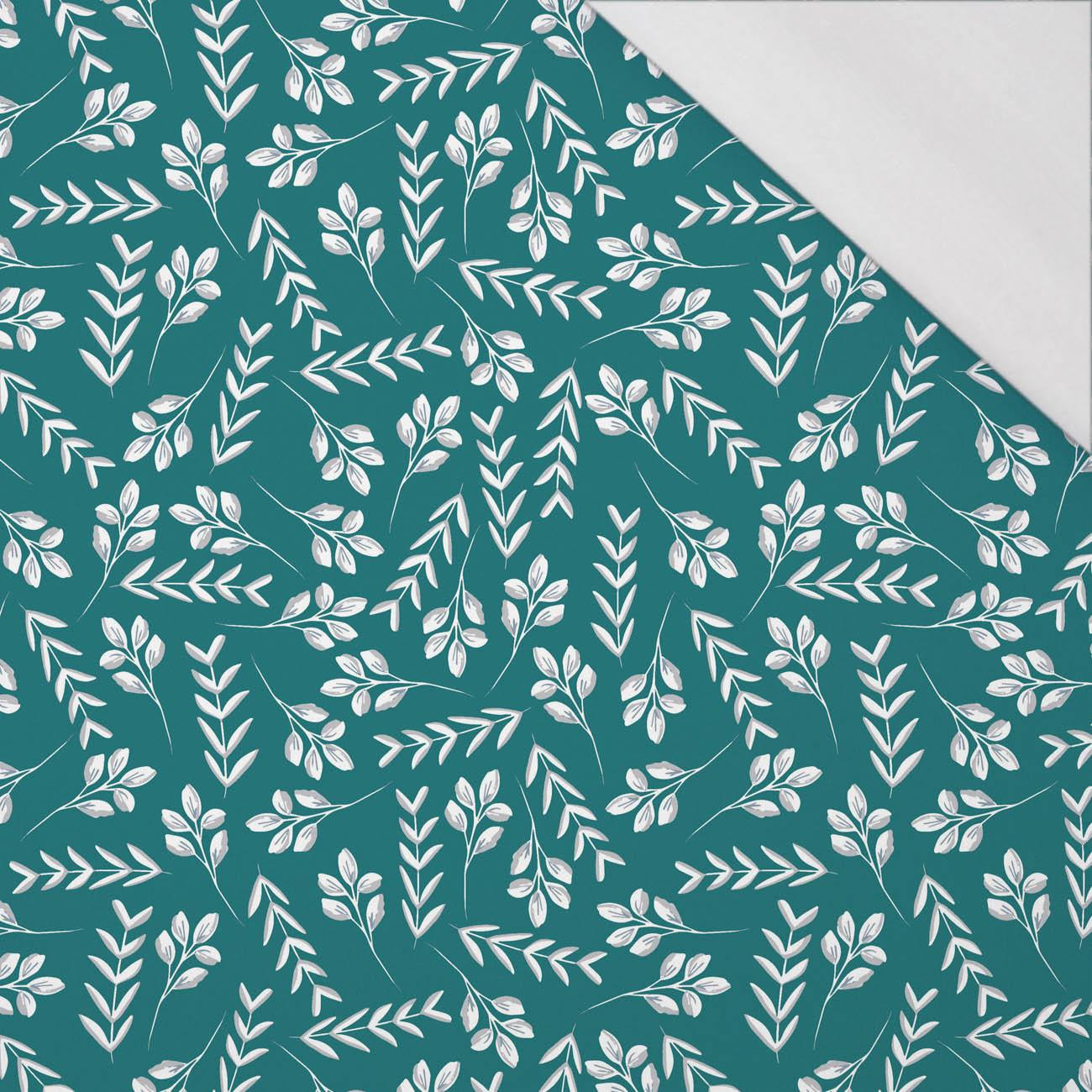 SMALL LEAVES pat. 2 / emerald - single jersey with elastane 