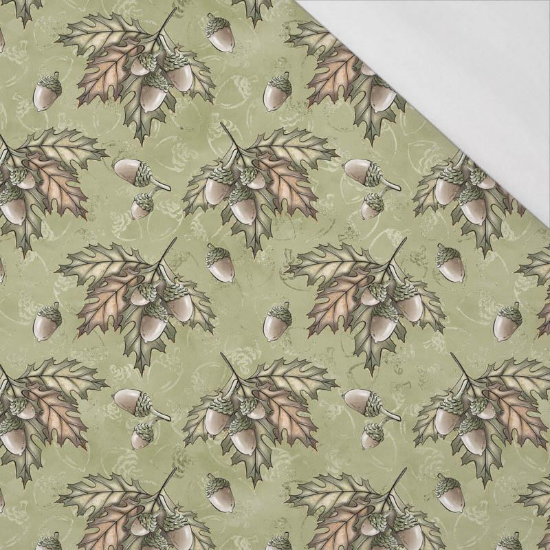 LEAVES AND ACORNS pat. 2 (AUTUMN IN THE FOREST) - single jersey with elastane 