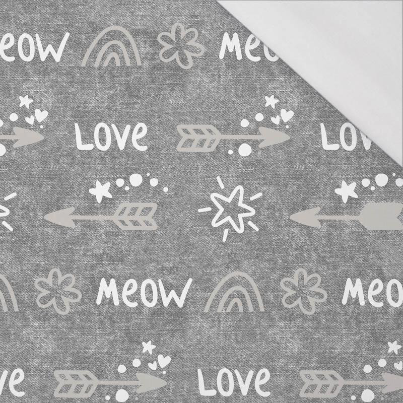 ARROWS / love (CATS WORLD ) / ACID WASH GREY  - single jersey with elastane 