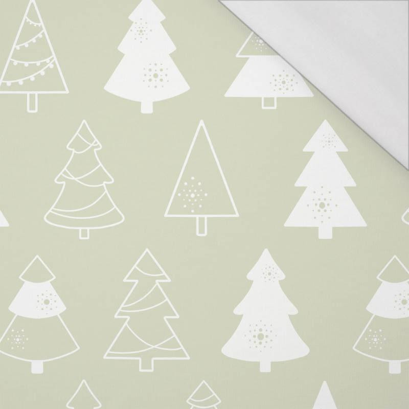 GLAZED CHRISTMAS TREES (CHRISTMAS GINGERBREAD) / PISTACHIO - single jersey with elastane 