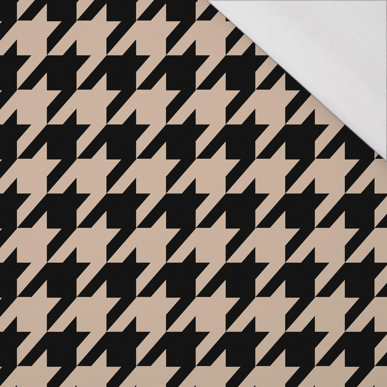 BLACK HOUNDSTOOTH / BEIGE - single jersey 