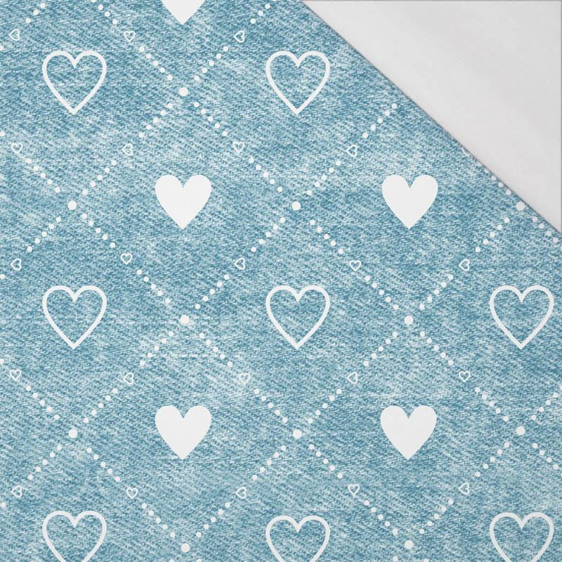 HEARTS AND RHOMBUSES / vinage look jeans (sea blue) - single jersey with elastane 